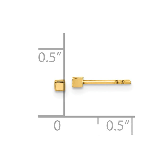 Shop Stylish 14K Gold Polished Cube Stud Earrings - Luxury at Affordable Prices-4