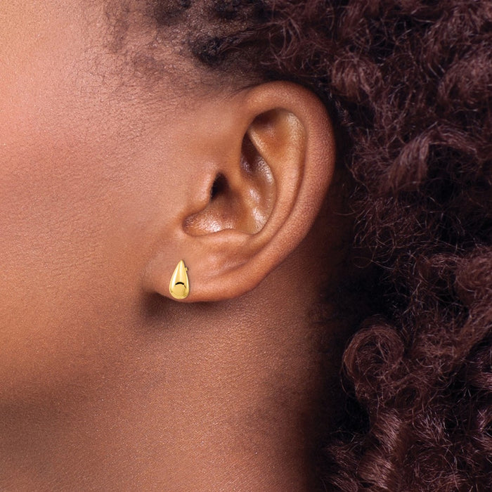 Buy Stylish 14K Gold Teardrop Stud Earrings - .85mm, Affordable Luxury!-3