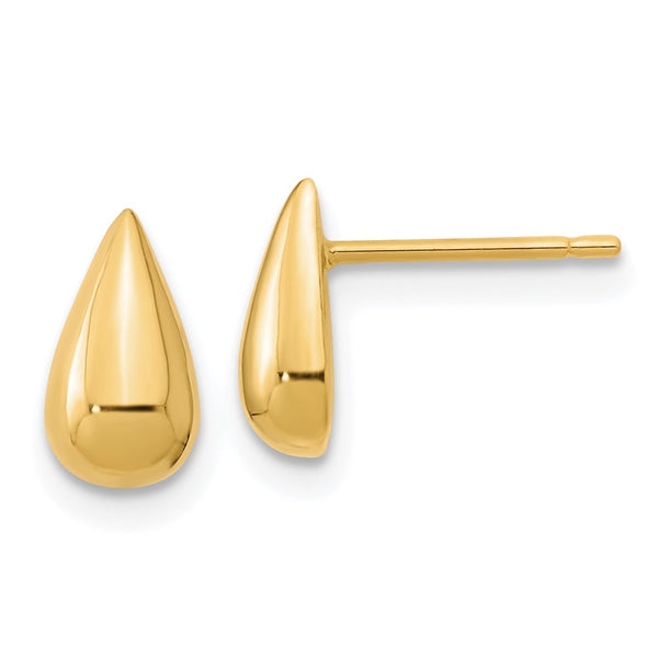 14K Gold Teardrop Stud Earrings - .85mm