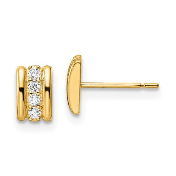 14K Gold Cubic Zirconia Stud Earrings - Style GR1-1016264