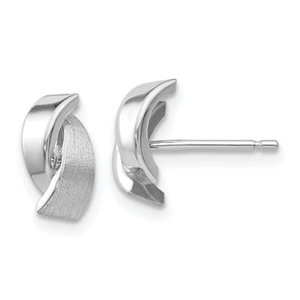 Shop 14K White Gold Elegant Post Earrings - Stylish Polished & Satin Finish