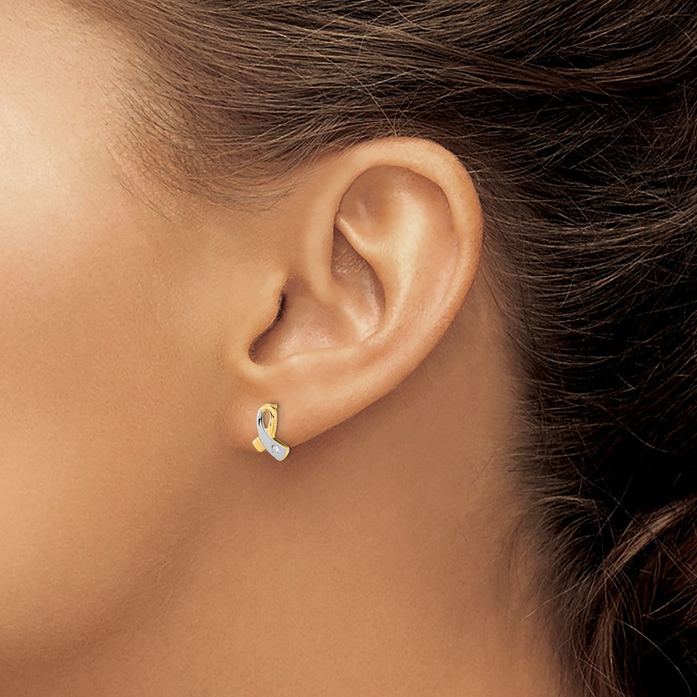 Shop Stylish 14K Gold CZ Awareness Post Earrings - 0.85mm, Luxury Design