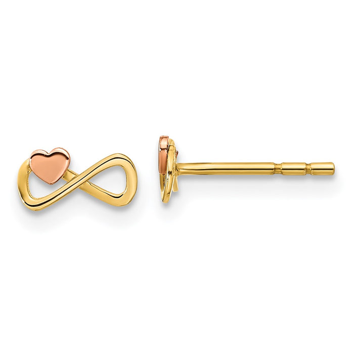 Shop Stylish 14K Two-Tone Infinity Heart Post Earrings - Affordable Luxury-1