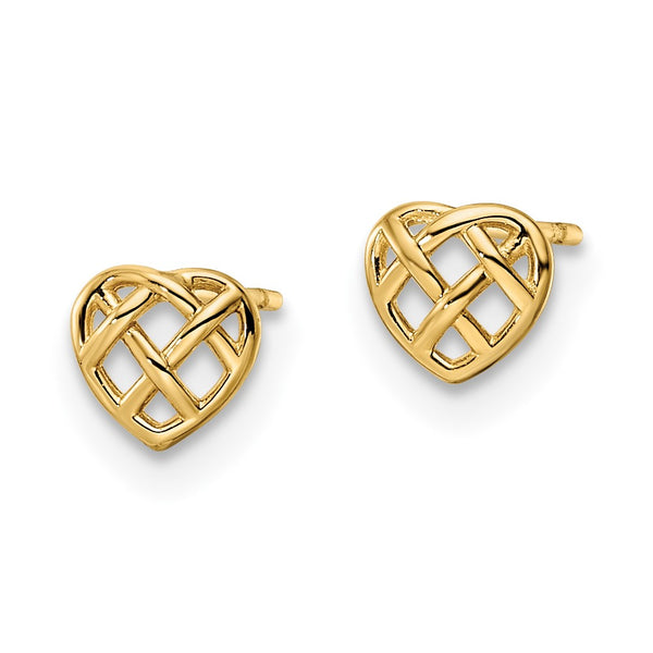 14K Gold Heart-Shaped Stud Earrings - Style GR1-1020696