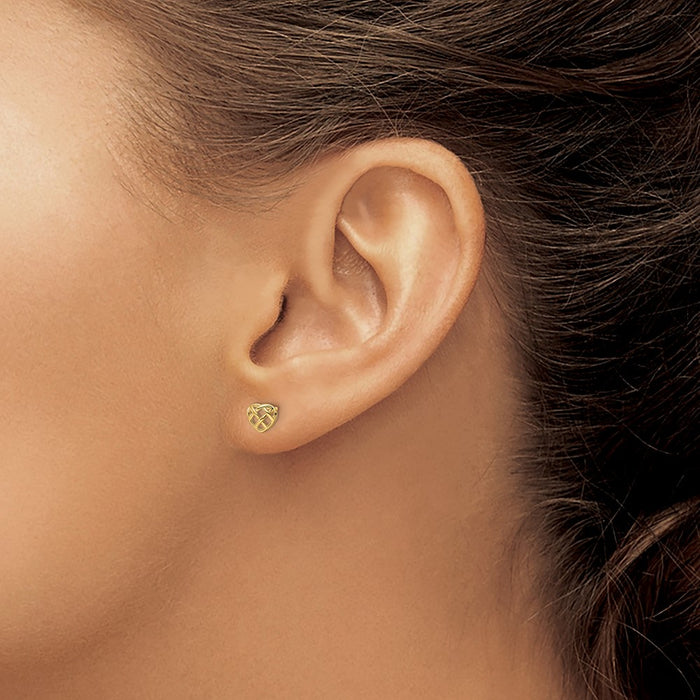 Buy Exclusive 14K Gold Heart-Shaped Stud Earrings | Stylish & Affordable Jewelry-3