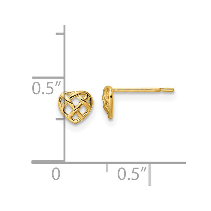 Buy Exclusive 14K Gold Heart-Shaped Stud Earrings | Stylish & Affordable Jewelry-4