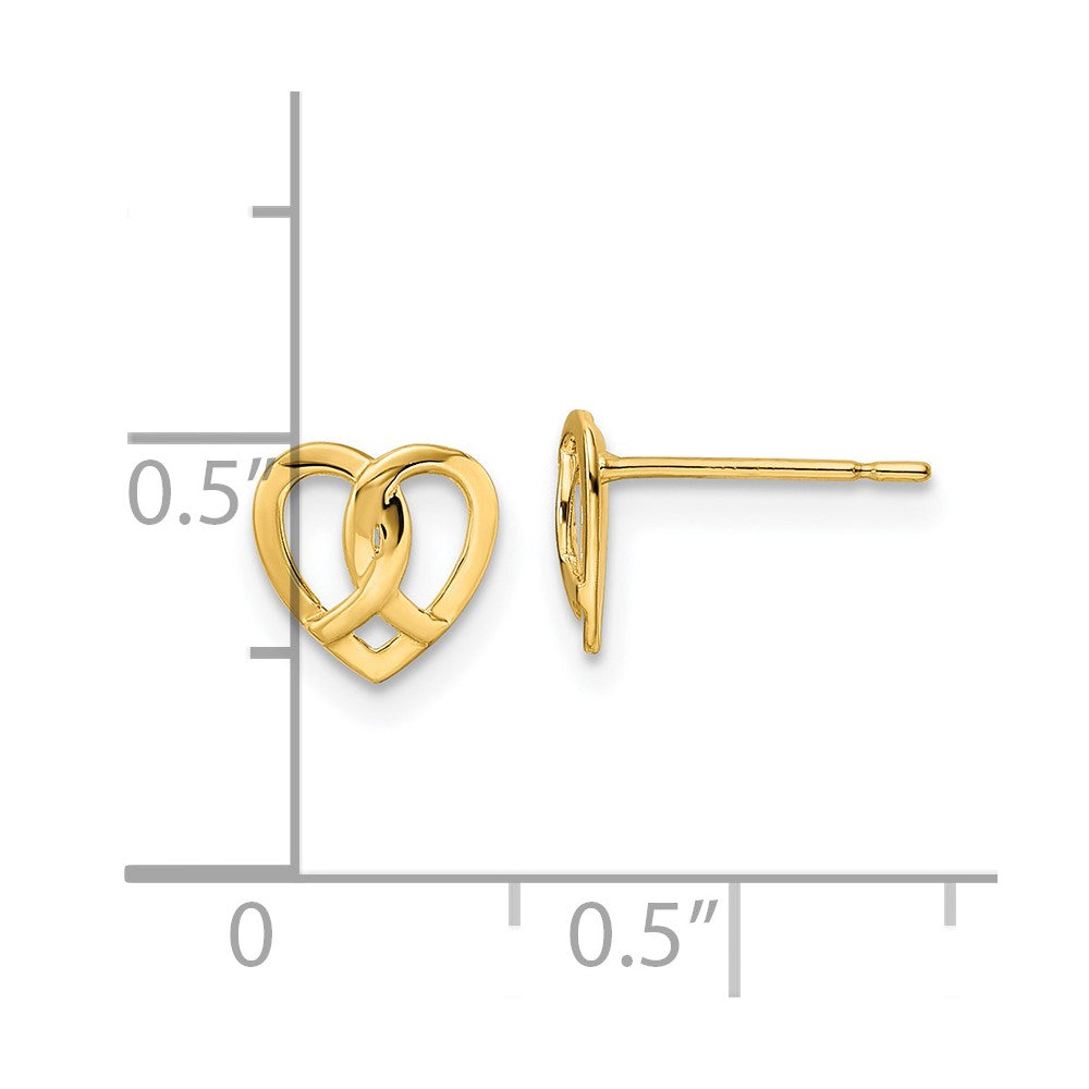 Shop Stylish 14K Gold Heart-Shaped Stud Earrings - Affordable Luxury Pair