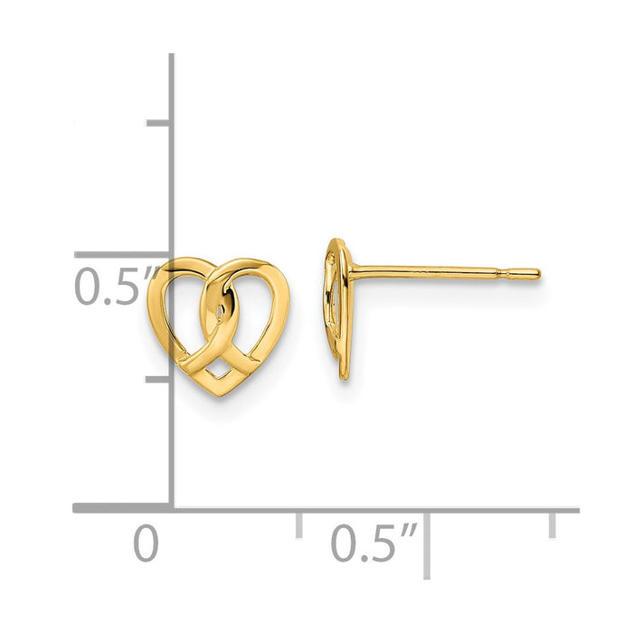 Shop Stylish 14K Gold Heart-Shaped Stud Earrings - Affordable Luxury Pair-4