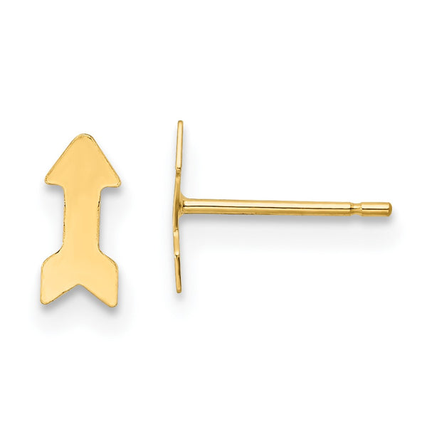 14K Gold Polished Arrow Stud Earrings
