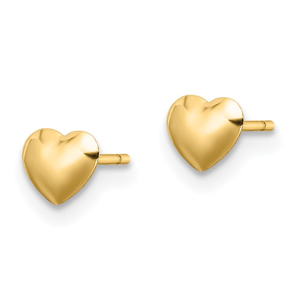14K Gold Polished Heart Stud Earrings - Style GR1-1020708