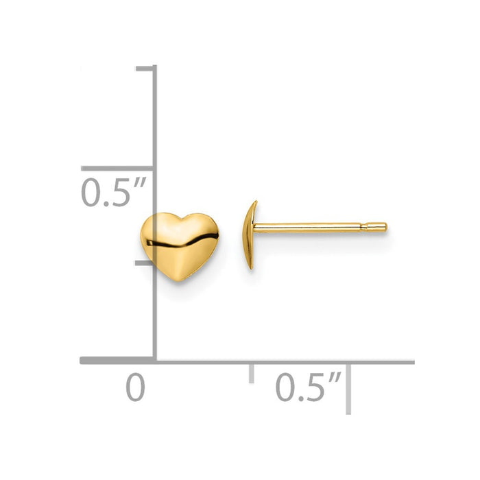 Buy 14K Gold Polished Heart Stud Earrings | Stylish & Affordable Luxury-4