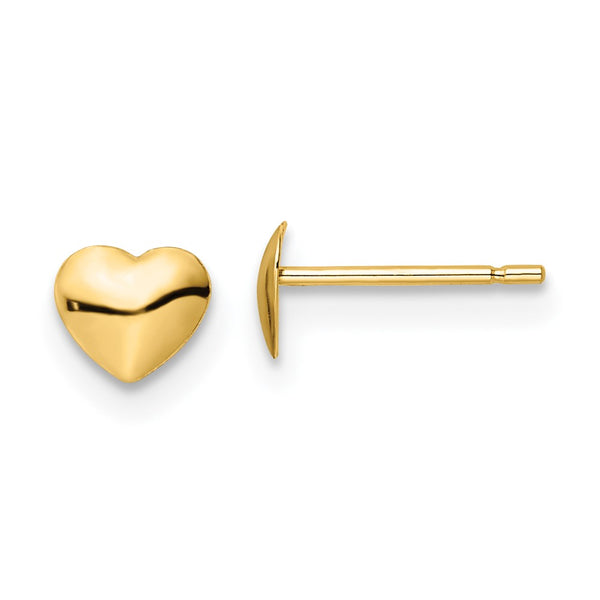 14K Gold Polished Heart Stud Earrings - Style GR1-1020708