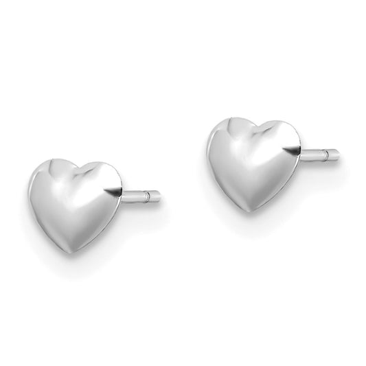 Shop Exclusive 14K White Gold Heart-Shaped Stud Earrings - Stylish & Affordable