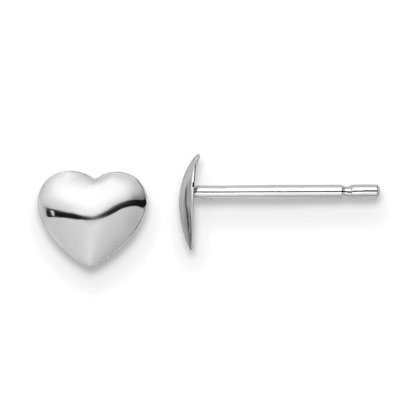 14K White Gold Heart-Shaped Stud Earrings - Style GR1-1015895