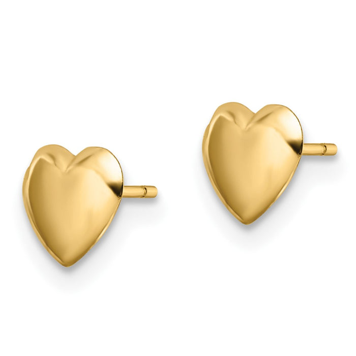 Shop Stylish 14K Gold Polished Heart Stud Earrings - Affordable Luxury Design-2