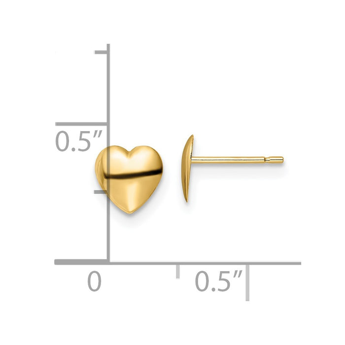 Shop Stylish 14K Gold Polished Heart Stud Earrings - Affordable Luxury Design-4