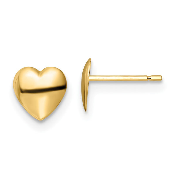 14K Gold Polished Heart Stud Earrings - Style GR1-1020716