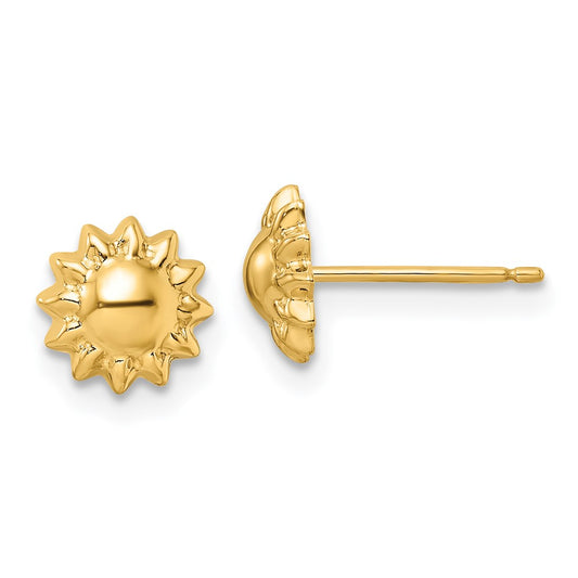Shop Stylish 14K Gold Polished Sunburst Post Earrings - Luxury Design