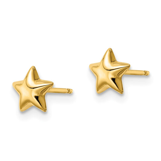 Exclusive 14K Gold Polished Star Stud Earrings - Stylish & Affordable Luxury