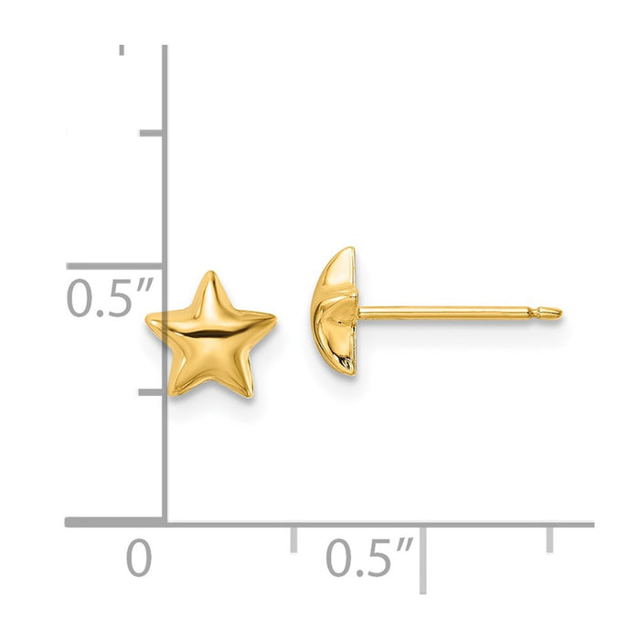 Exclusive 14K Gold Polished Star Stud Earrings - Stylish & Affordable Luxury-4