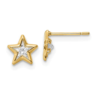 Shop Stylish 14K Gold Cubic Zirconia Star Stud Earrings - Affordable Luxury