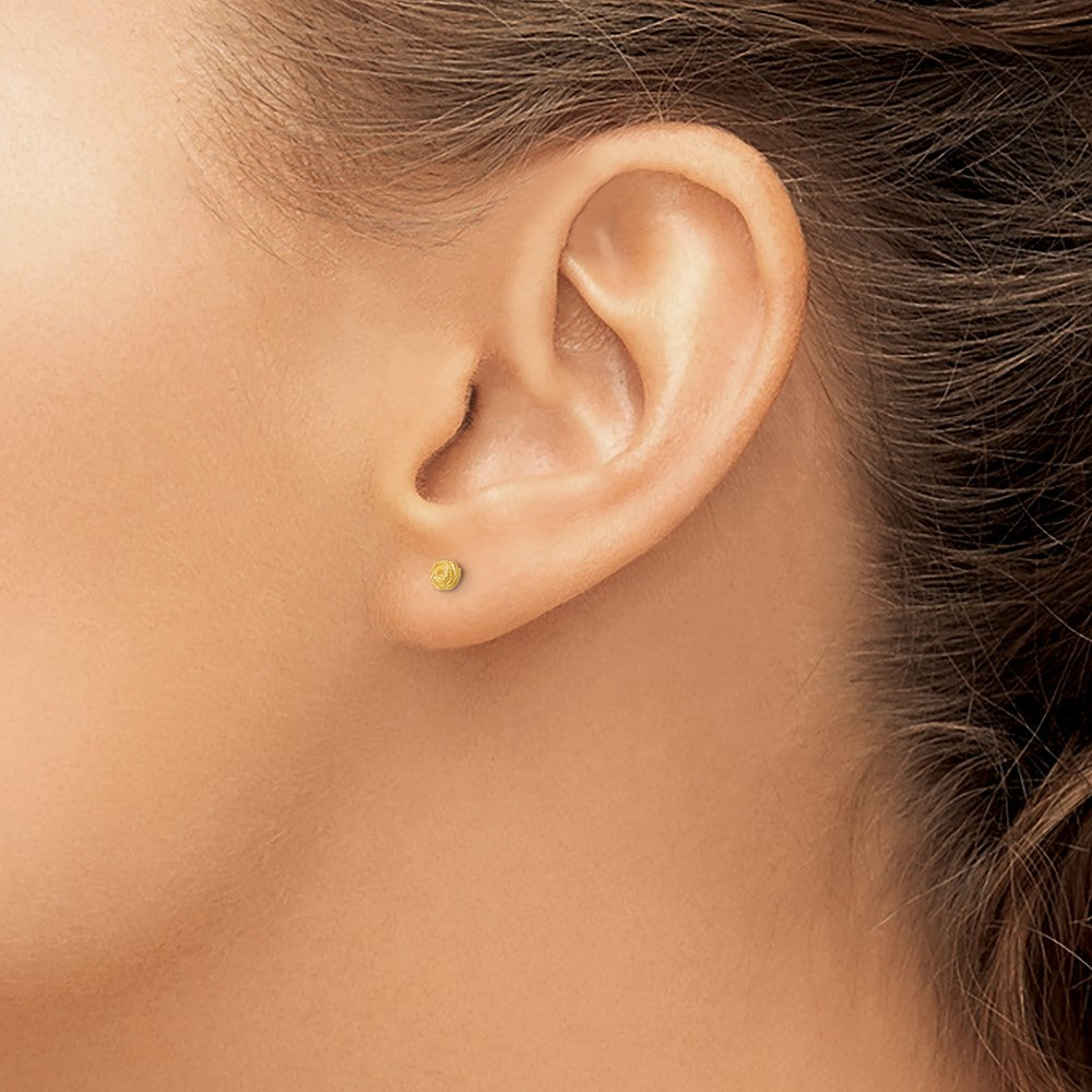 Exclusive 14K Rose Gold Polished Stud Earrings - Stylish Luxury at Great Value
