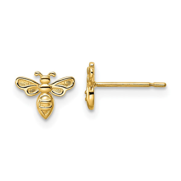 14K Gold Bumblebee Stud Earrings