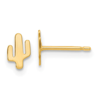 Buy Stylish 14K Gold Polished Cactus Stud Earrings - Affordable Luxury!