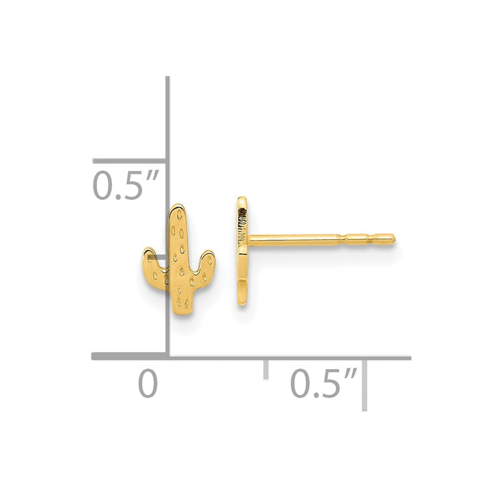 Buy Exclusive 14K Gold Polished Cactus Stud Earrings - Stylish & Affordable!