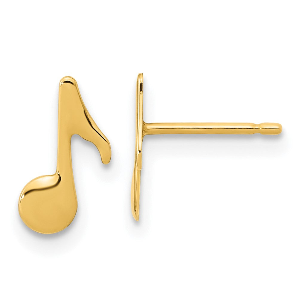 Shop Stylish 14K Gold Polished Music Note Stud Earrings - Exclusive Value!