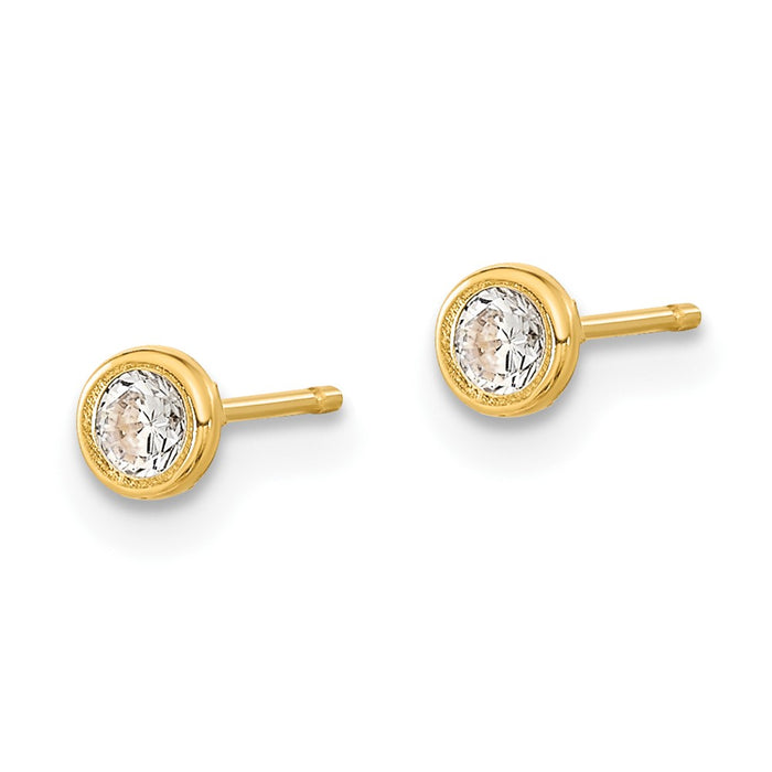 Buy Stylish 14K Gold Ball Post Cross & CZ Earrings Set - 3 Pairs, Affordable!-5