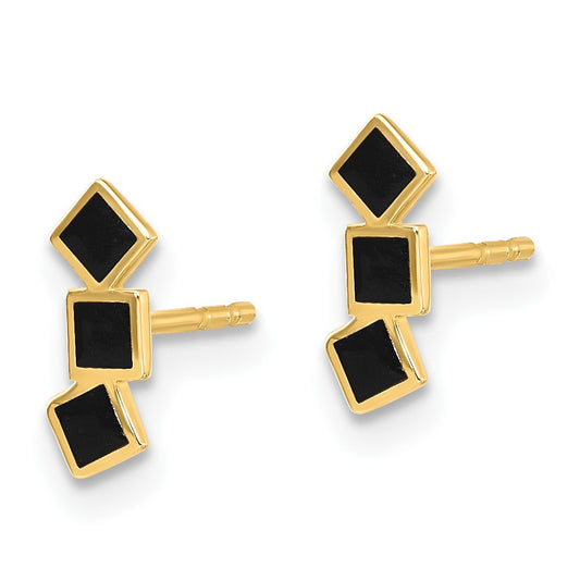 Buy Stylish 14K Black Epoxy Square Stud Earrings - Exclusive Luxury at Great Prices