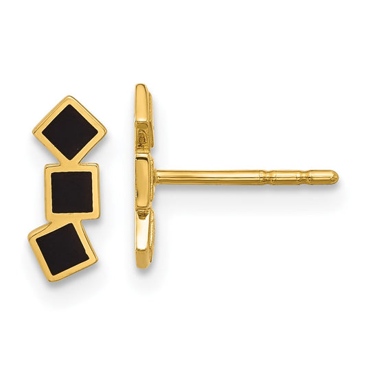 Buy Stylish 14K Black Epoxy Square Stud Earrings - Exclusive Luxury at Great Prices