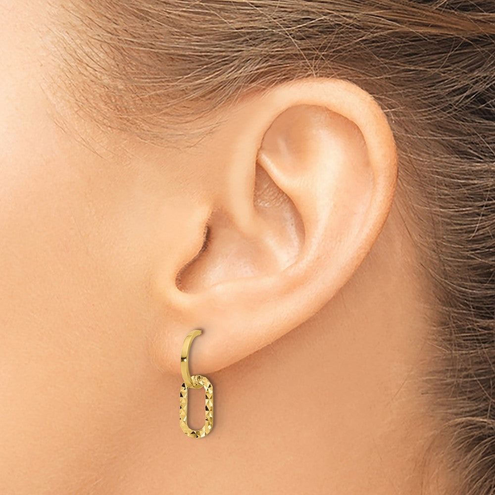 Shop Stylish 14K Gold J-Hoop Dangle Earrings - 14K, Polished, Lightweight