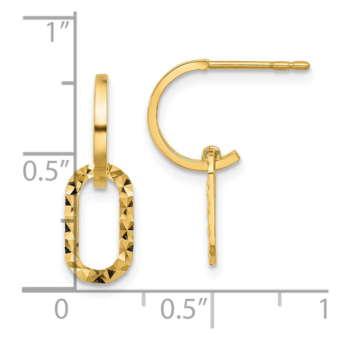 Shop Stylish 14K Gold J-Hoop Dangle Earrings - 14K, Polished, Lightweight-4
