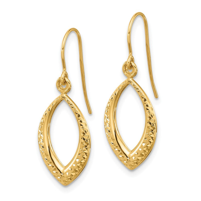 Designer 14K Gold Diamond-Cut Dangle Earrings - Stylish & Affordable Luxury-2