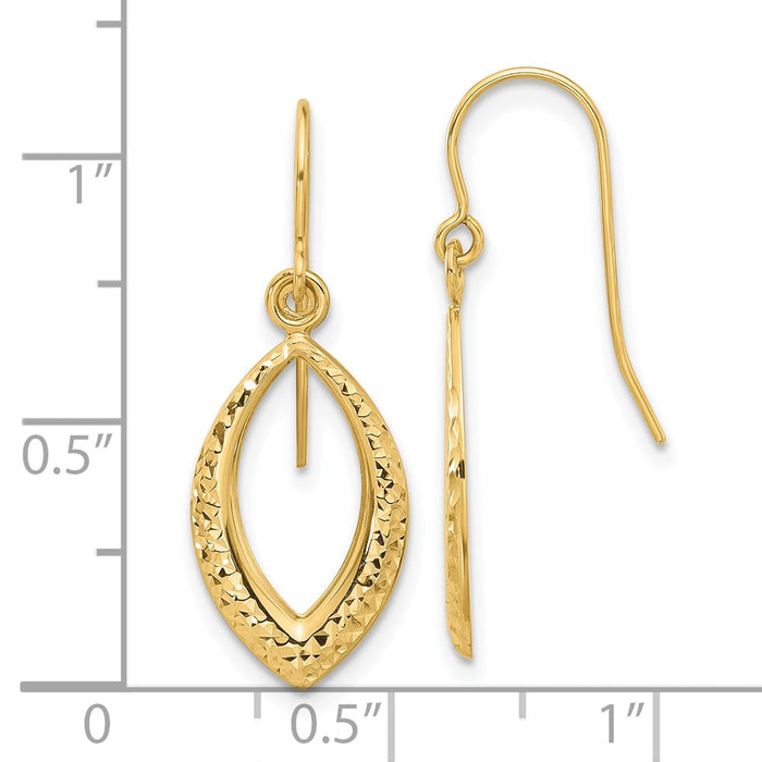 Designer 14K Gold Diamond-Cut Dangle Earrings - Stylish & Affordable Luxury-4