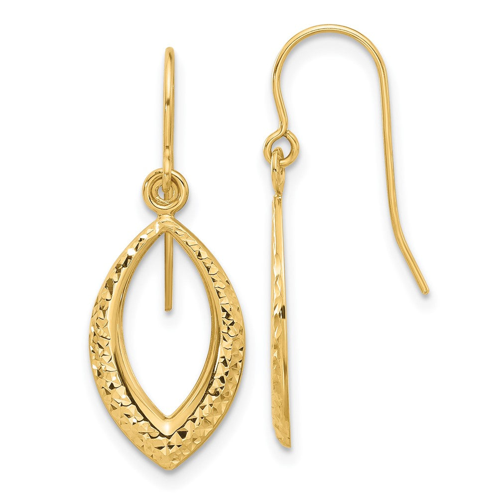 Designer 14K Gold Diamond-Cut Dangle Earrings - Stylish & Affordable Luxury
