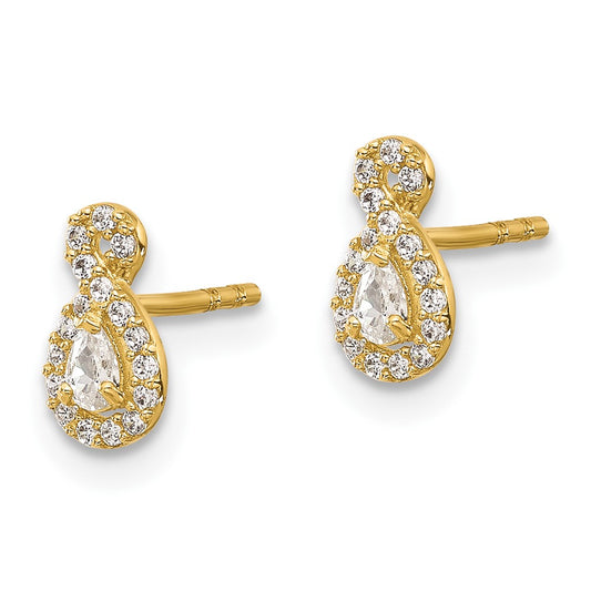 Shop Exclusive 14K Gold Polished Infinity Post Earrings with CZ Accents