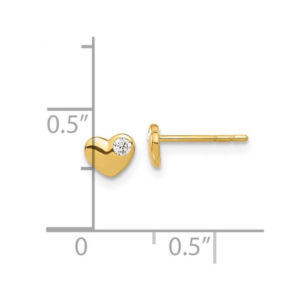 Buy Stylish 14K Gold Heart-Shaped CZ Stud Earrings - Affordable Luxury!