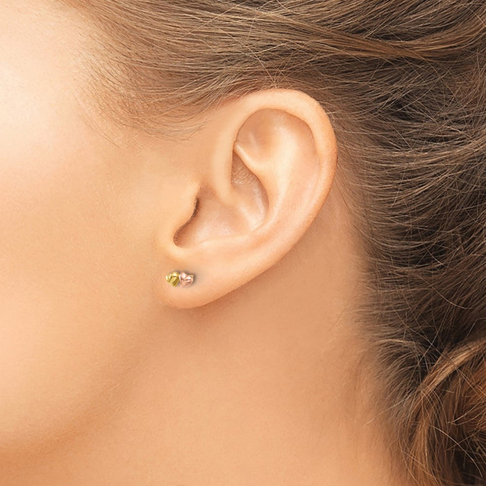 Shop Designer 14K Two-Tone Double Heart Screwback Earrings - Stylish Value!-3
