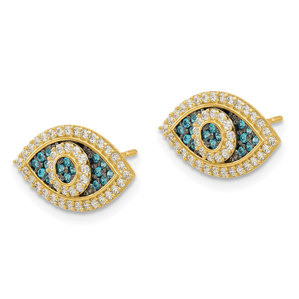 Buy Stylish 14K Black Rhodium-Plated Evil Eye Earrings - 0.85mm, CZs