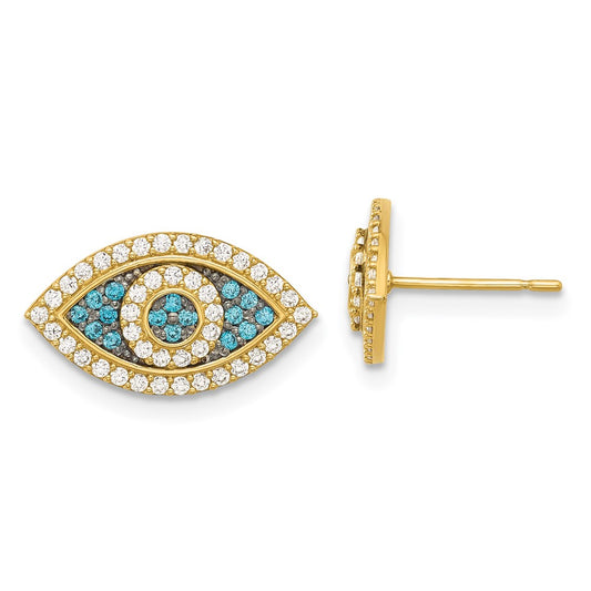 Buy Stylish 14K Black Rhodium-Plated Evil Eye Earrings - 0.85mm, CZs