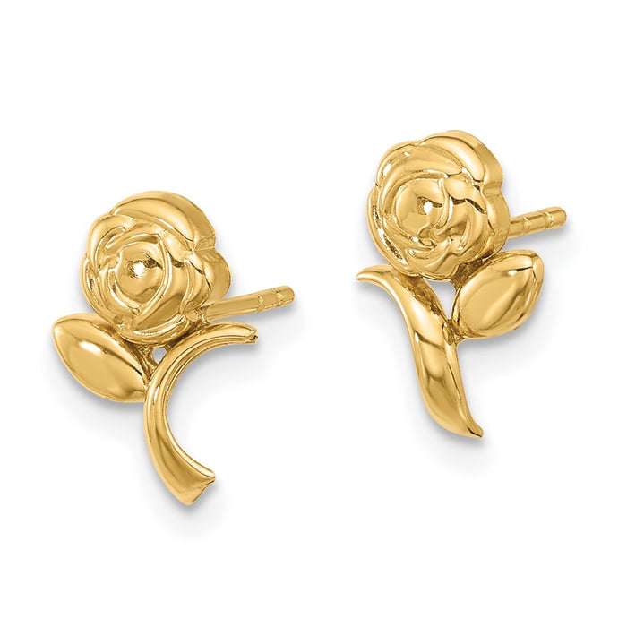 High-Quality 14K Rose Gold Polished Stud Earrings - Stylish & Affordable!-2