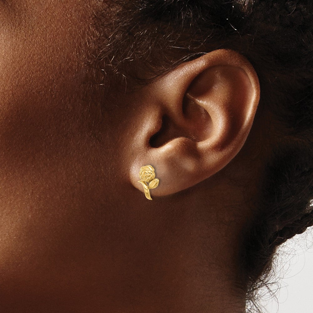 High-Quality 14K Rose Gold Polished Stud Earrings - Stylish & Affordable!