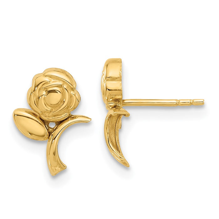 High-Quality 14K Rose Gold Polished Stud Earrings - Stylish & Affordable!-1