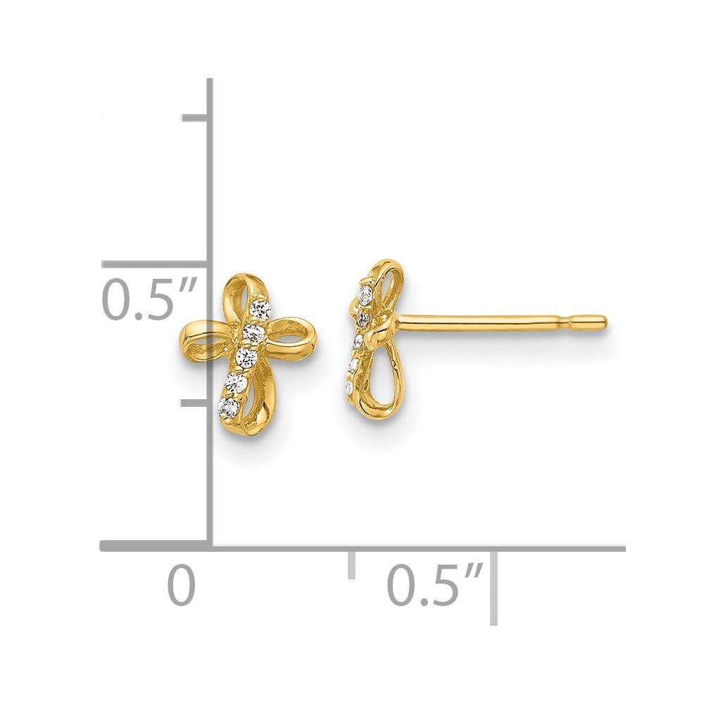 Shop Exclusive 14K Gold Cubic Zirconia Cross Stud Earrings - Stylish Value!