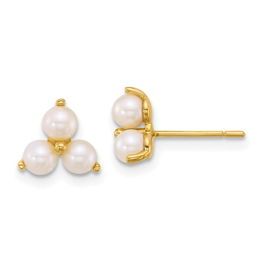 Shop Exclusive 14K Gold Pearl Stud Earrings - Stylish Trio, Affordable Luxury