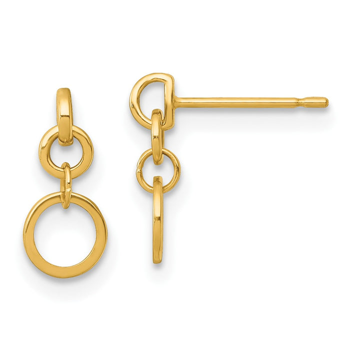 Shop Stylish 14K Gold Polished Circle Dangle Earrings - Affordable Luxury-1