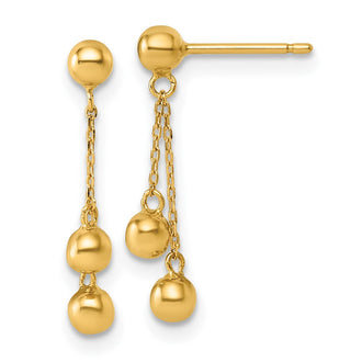 Buy Stylish 14K Gold Polished Dangle Ball Earrings - 1.5" Length, Luxury Look